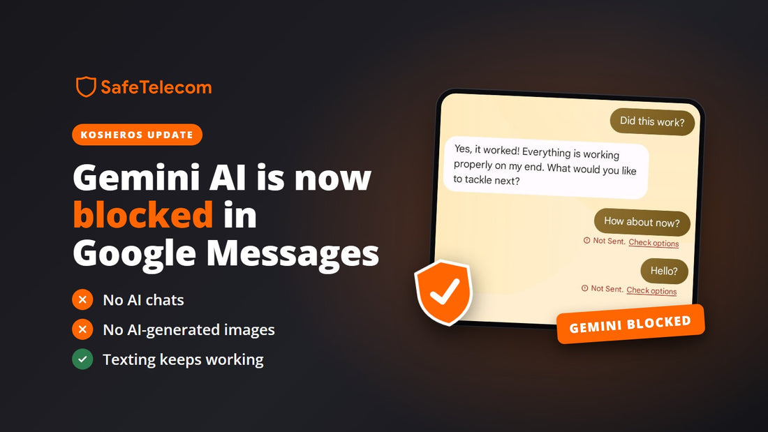 Gemini AI is now blocked in Google Messages: Gemini replies to earlier messages, then messages sent after the KosherOS update show Not Sent