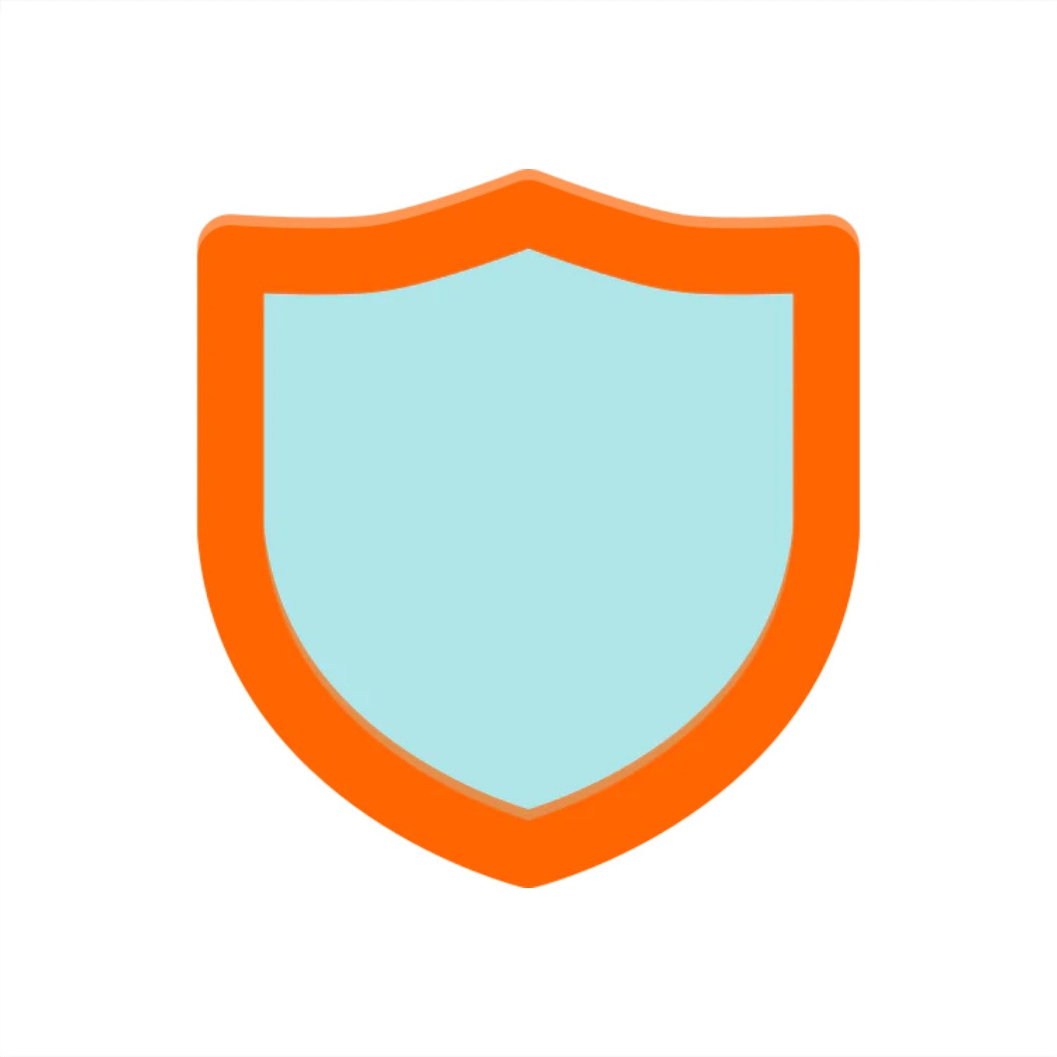 A simple graphic of a shield, featuring a light blue center outlined with a thick orange border, set against a plain white background, representing the SafeTelecom Customer Service icon.