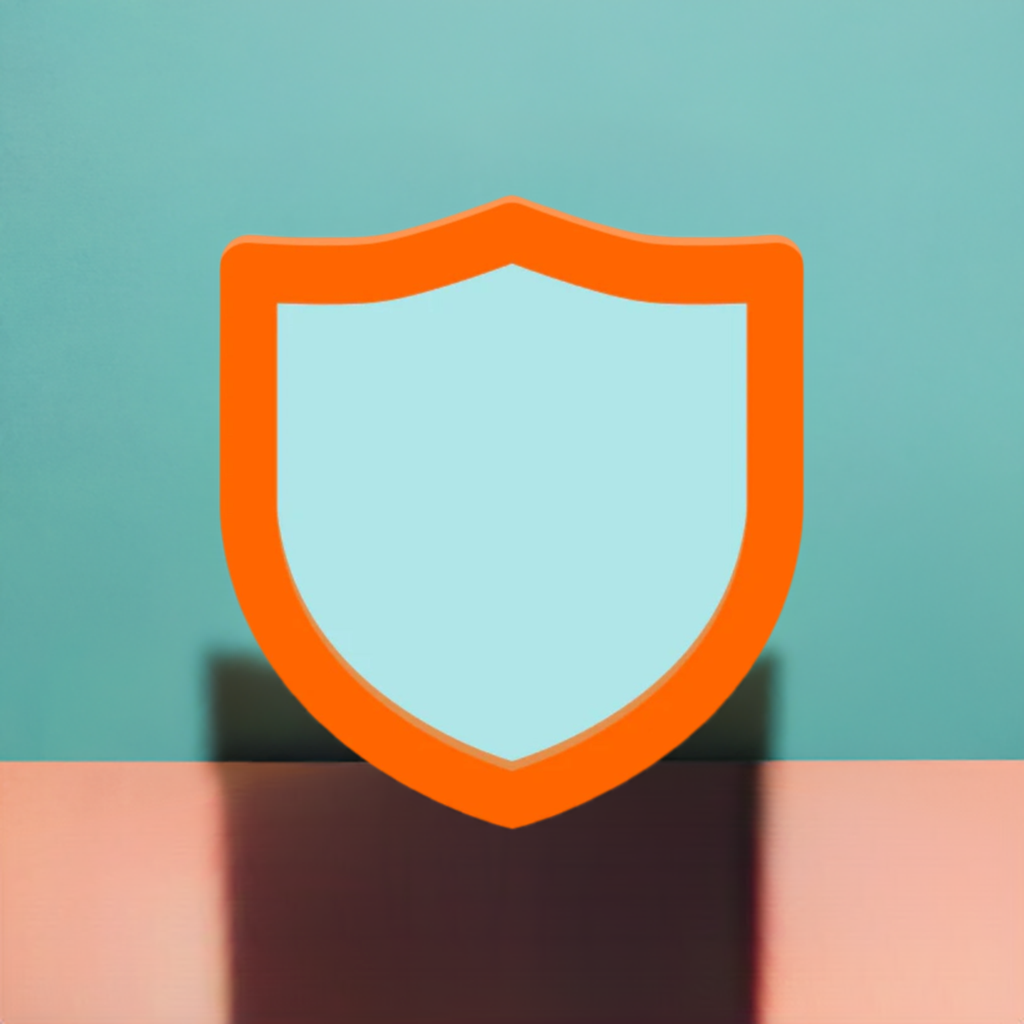 Illustration of a bright orange shield symbol against a teal blue background with a coral foreground, representing SafeTelecom Customer Service or protection, with the App Store Changes - Extended Pack.
